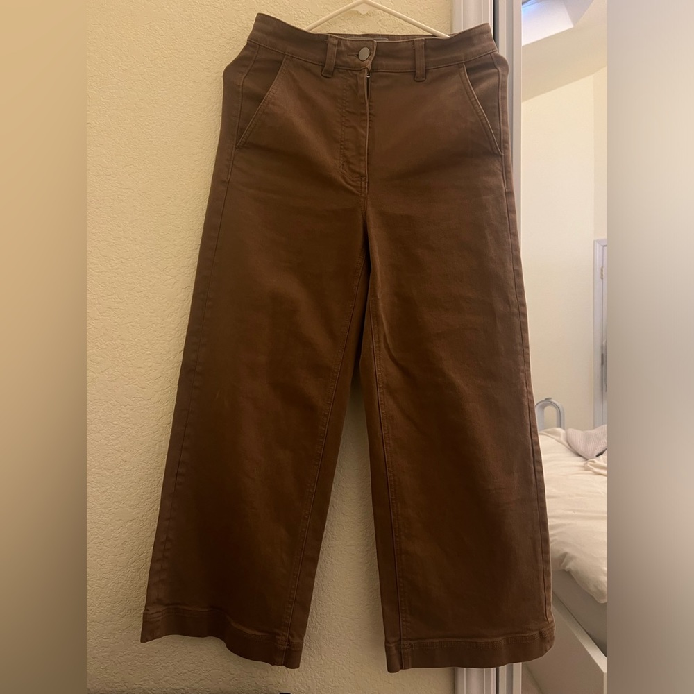 Everlane Cropped Wide Regular Jeans in Brown size 2